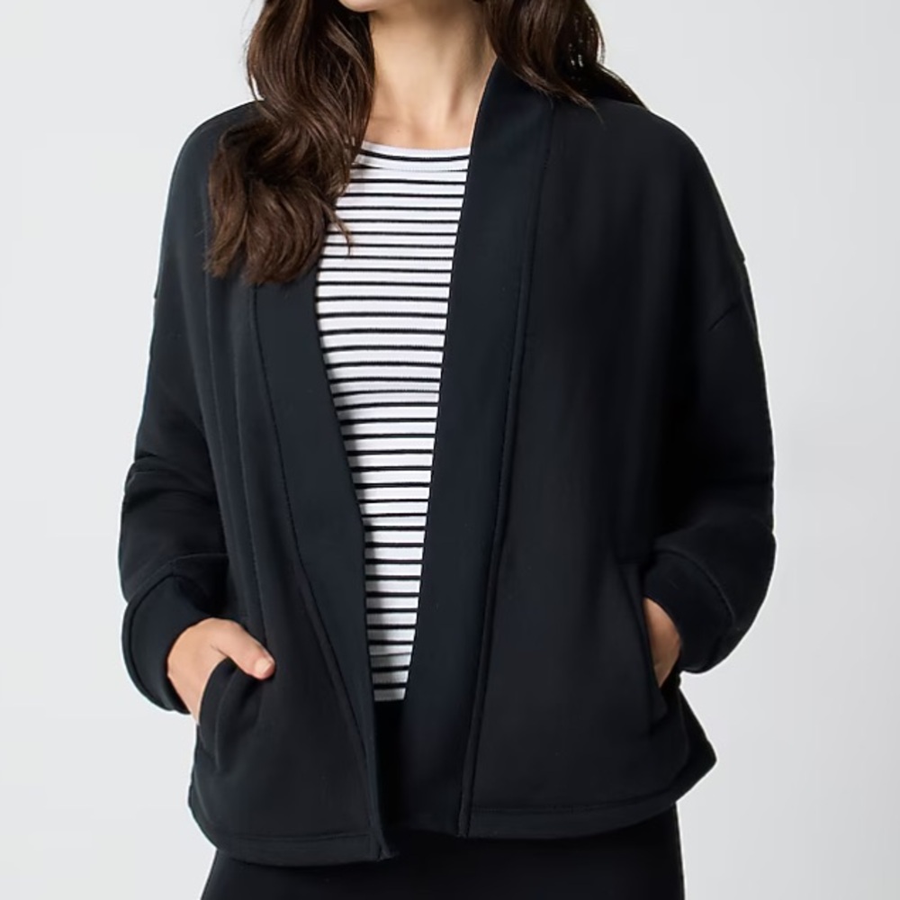 J. Crew Factory Black Open-Front Cardigan